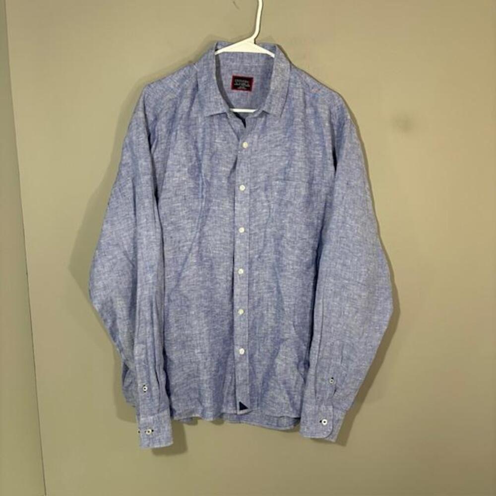 UNTUCKit Vin Santo Shirt Mens XL Blue Long Sleeve Button Up Wrinkle Resistant